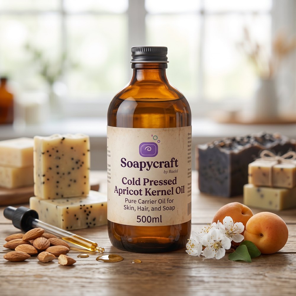Cold Pressed Apricot Kernel Oil - Pure Carrier Oil for Skin, Hair and Soap - buy online at Soapycraft
