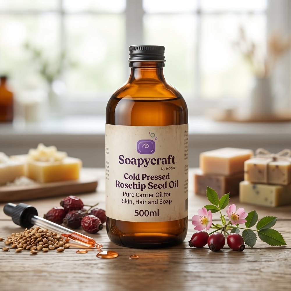 Cold Pressed Rosehip Seed Oil - Pure Carrier Oil for Skin, Hair and Soap - buy online at Soapycraft