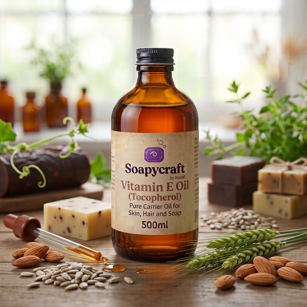 Vitamin E Oil (Tocopherol) - Pure Carrier Oil for Skin, Hair and Soap - buy online at Soapycraft