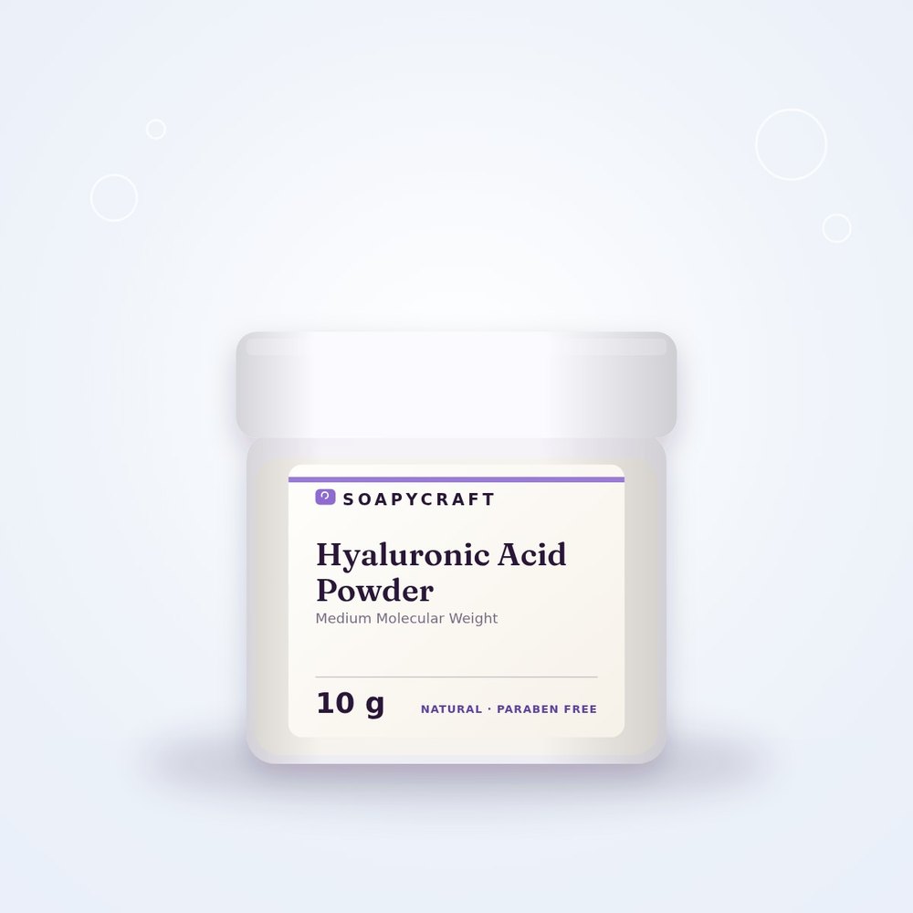 Hyaluronic Acid Powder - Medium Molecular Weight - buy online at Soapycraft