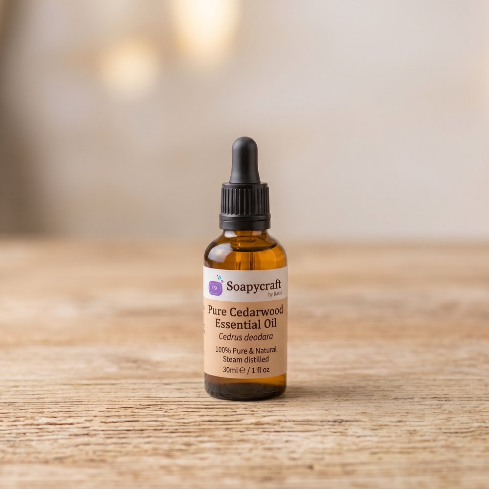 Pure Cedarwood Essential Oil (Cedrus deodara) - Steam distilled - buy online at Soapycraft