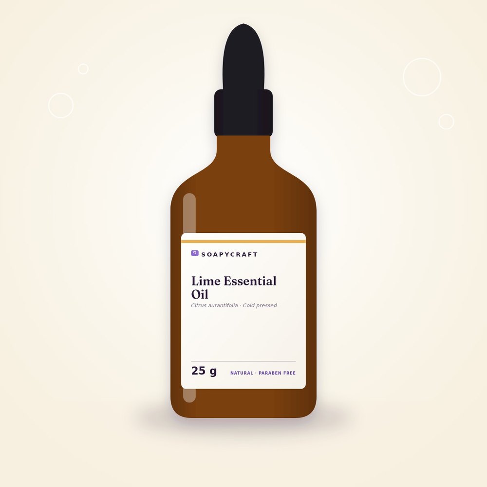 Pure Lime Essential Oil (Citrus aurantifolia) - Cold pressed - buy online at Soapycraft