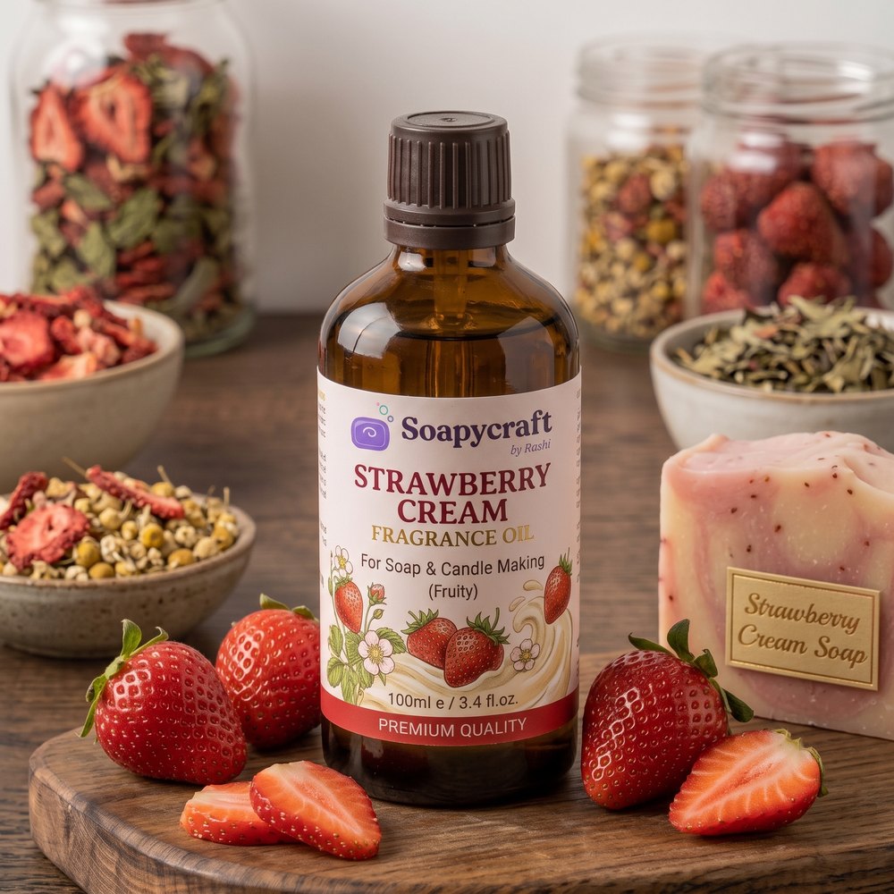 Strawberry Cream Fragrance Oil for Soap and Candle Making (Fruity) - buy online at Soapycraft