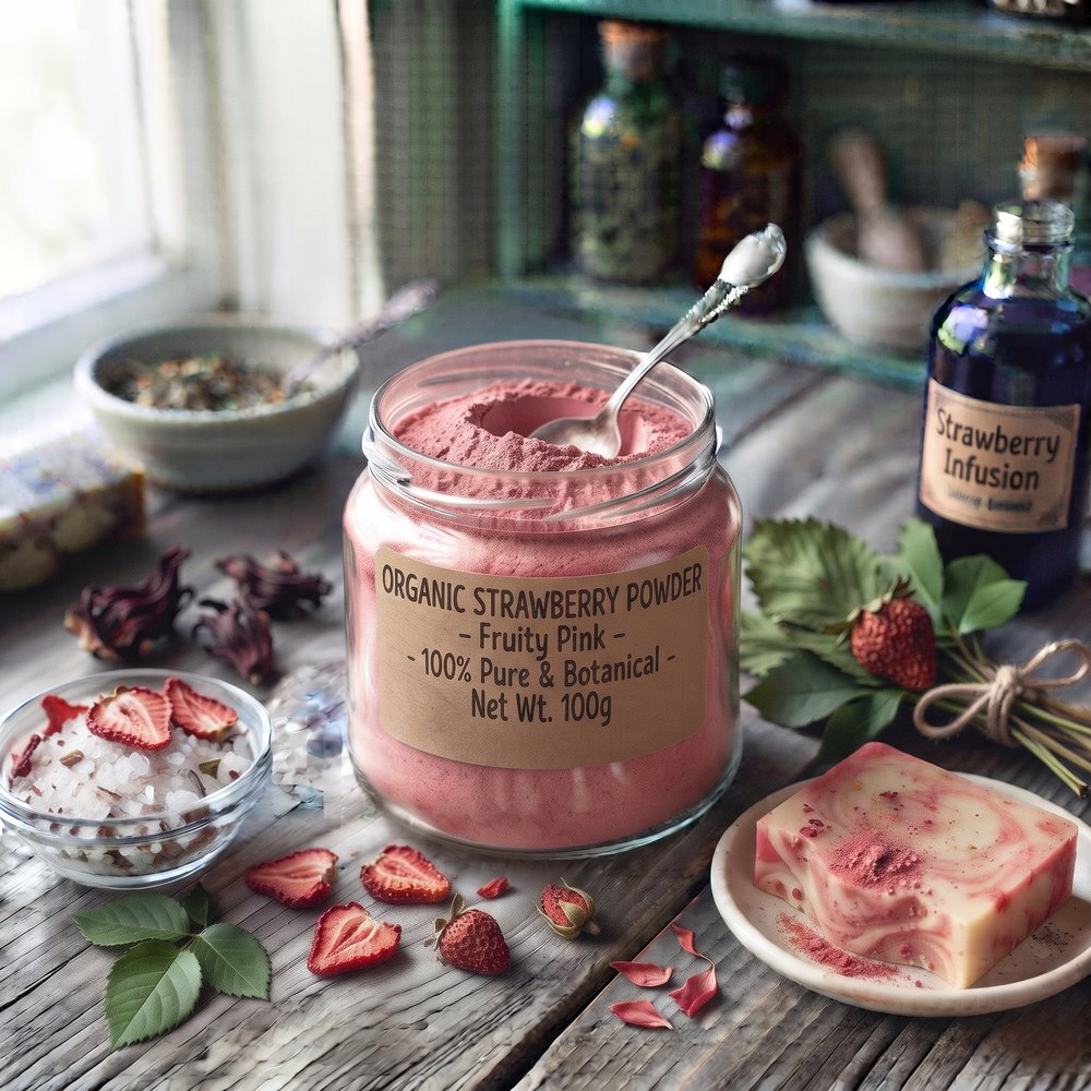 Organic Strawberry Powder - Fruity Pink - buy online at Soapycraft