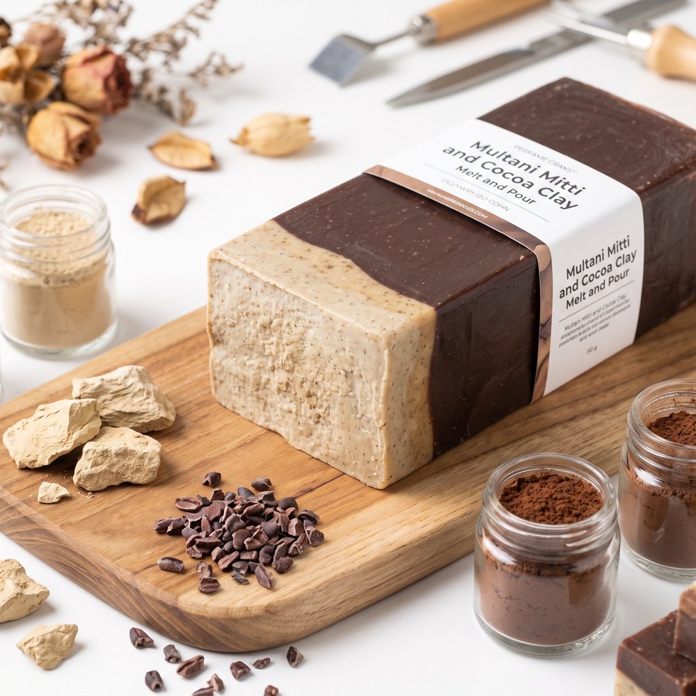 Multani Mitti and Cocoa Clay Melt and Pour Soap Base - buy online at Soapycraft