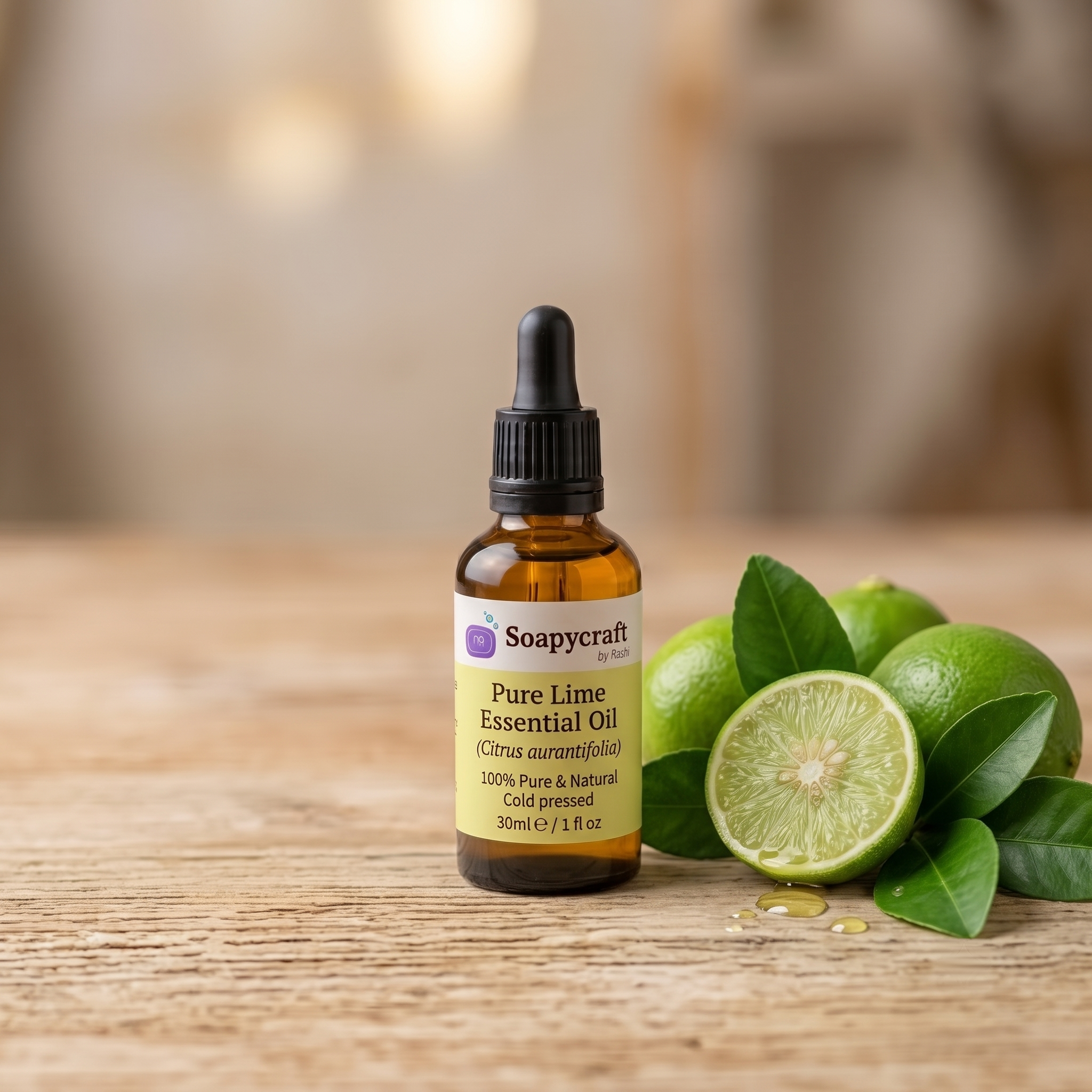 Pure Lime Essential Oil (Citrus aurantifolia) - Cold pressed - Essential Oils by Soapycraft