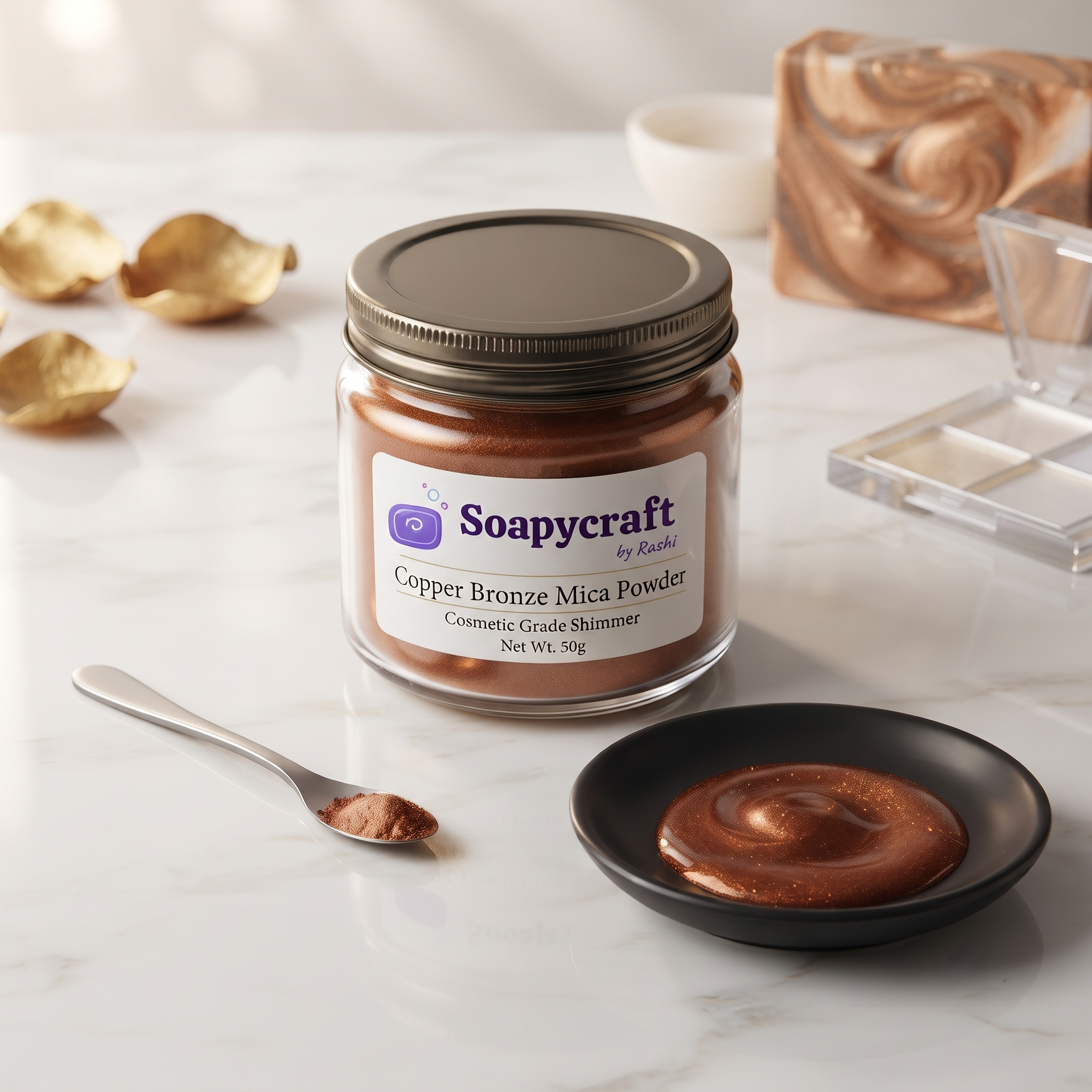 Copper Bronze Mica Powder - Cosmetic Grade Shimmer - buy online at Soapycraft